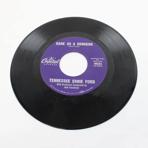 Tennessee Ernie Ford His Love (Makes the World Go Round)/Dark As A Dungeon 7" 
