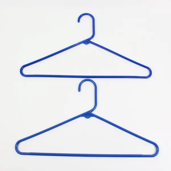 Lot of 10 Blue Plastic Tubular Clothes Hangers