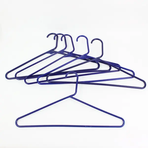 Lot of 10 Blue Plastic Tubular Clothes Hangers
