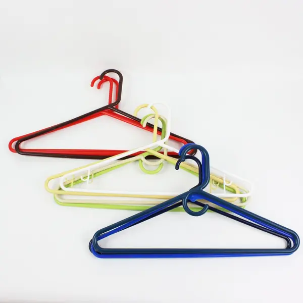 Lot of 10 Sturdy Plastic Clothes Hangers, Asst'd Colors 