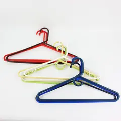 Lot of 10 Sturdy Plastic Clothes Hangers, Asst'd Colors 