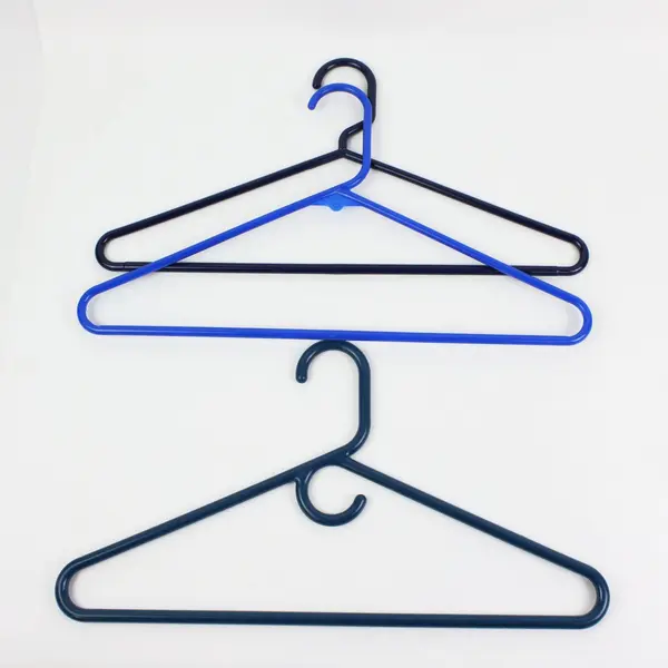 Lot of 10 Sturdy Plastic Clothes Hangers, Asst'd Colors 