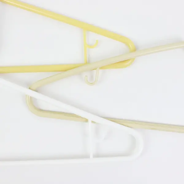 Lot of 10 Sturdy Plastic Clothes Hangers, Asst'd Colors 