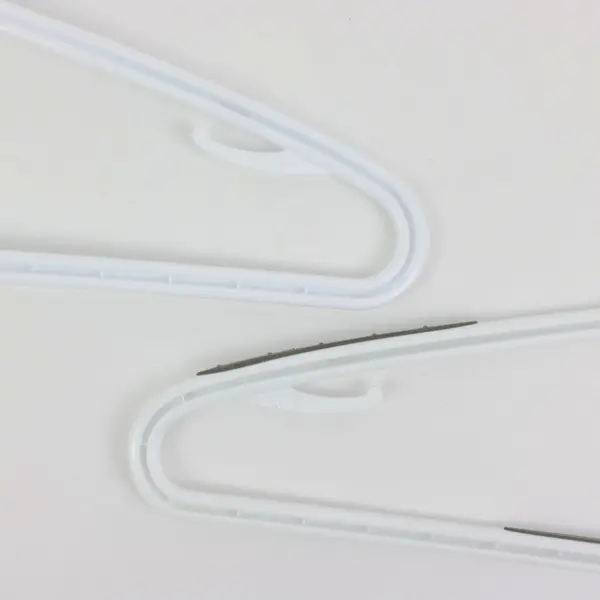 Lot of 10 Sturdy White Plastic Clothes Hangers, Standard Size