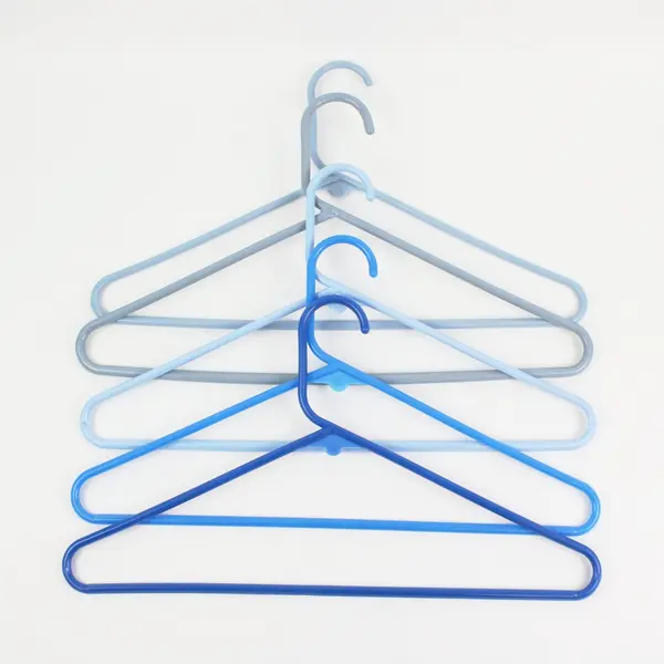 Lot of 20 Plastic Clothes Hangers in Blue Shades 