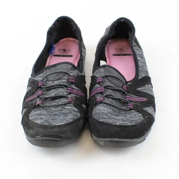 Athletic Works Women's Gray Purple Slip-On Walking Shoes Size 11 FLAWED
