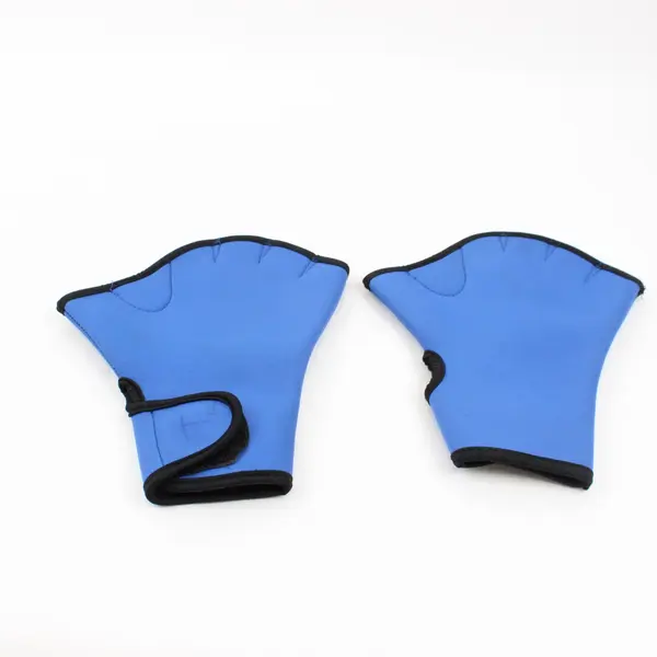 Blue Webbed Swim Gloves Size XL Water Workout Hand Paddles