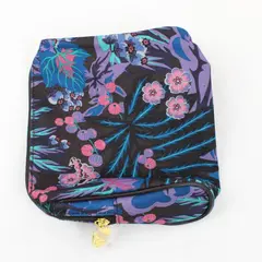 Estée Lauder Floral Cosmetic Zipper Pouch Purple Blue Pink 7 Inch