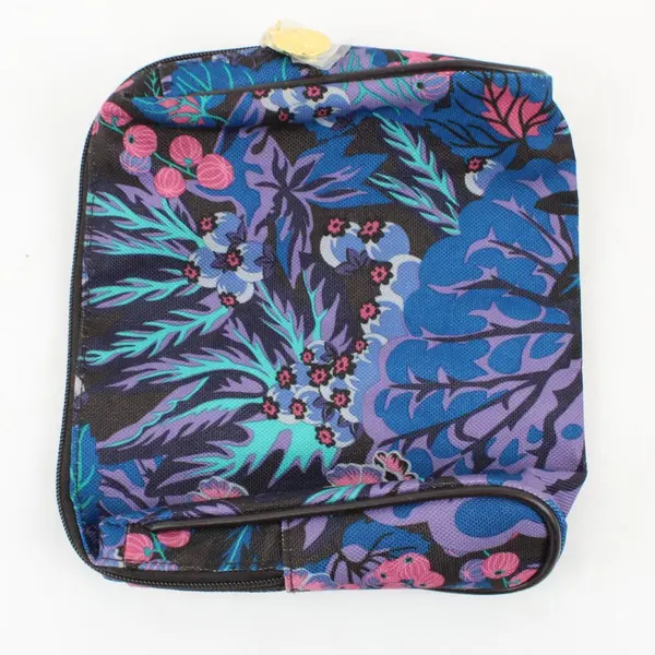 Estée Lauder Floral Cosmetic Zipper Pouch Purple Blue Pink 7 Inch