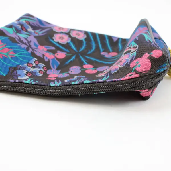 Estée Lauder Floral Cosmetic Zipper Pouch Purple Blue Pink 7 Inch