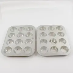 Set of 2 Vintage 12-Cup Mini Muffin Tart Pans Bakeware