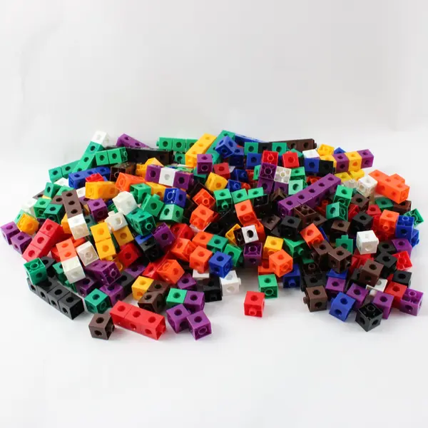 Colorful Plastic Interlocking Math Cubes Counting Sorting 2.25 lb