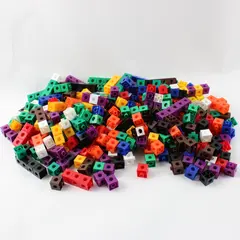 Colorful Plastic Interlocking Math Cubes Counting Sorting 2.25 lb