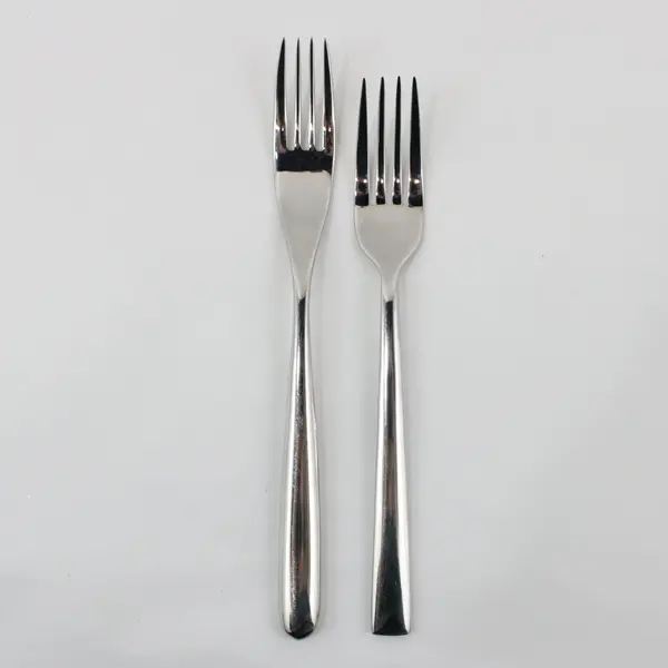 Lot of 2 Unknown Brand Stainless Steel Dinner Forks With Different Patterns