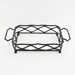 Black Metal Wire Baking Dish Holder Tabletop Serving Stand