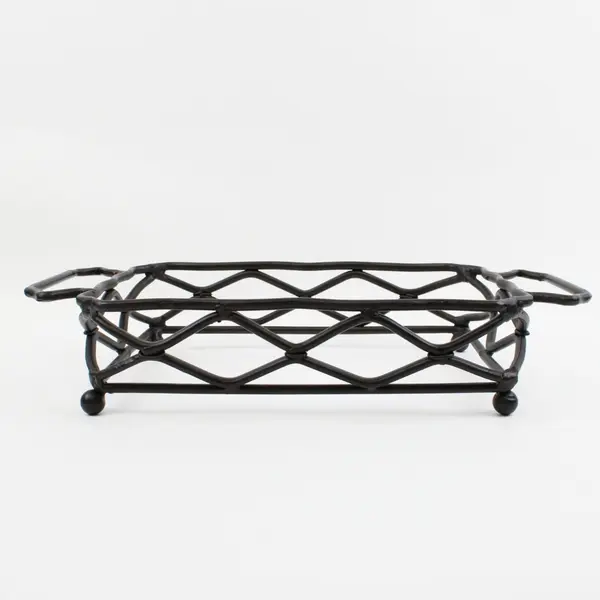 Black Metal Wire Baking Dish Holder Tabletop Serving Stand