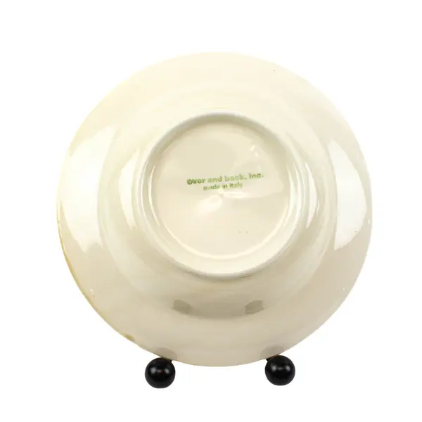 Over And Back Hand-Painted Olive Pasta Bowls 10" Set of 2