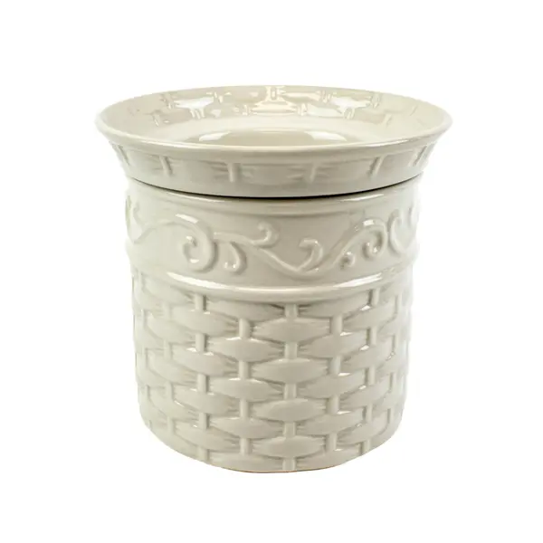 Celebrating Home Veranda Stoneware Dip Cooler Basketweave Cream