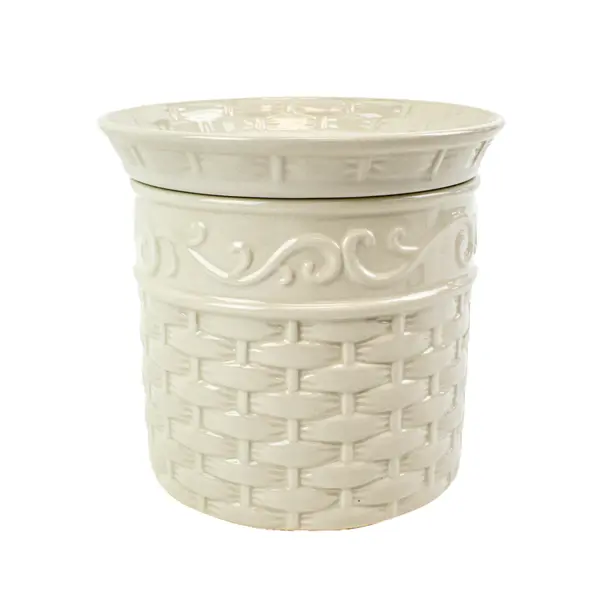 Celebrating Home Veranda Stoneware Dip Cooler Basketweave Cream