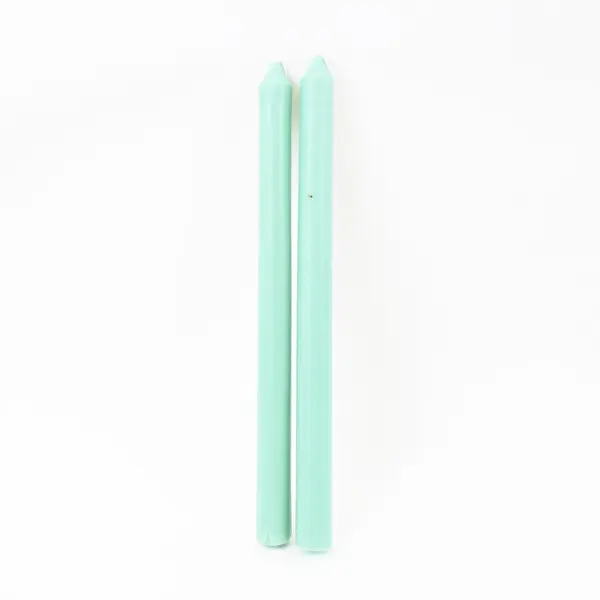 Mint Green Taper Candles Assorted Smooth Spiral Ribbed Set of 6