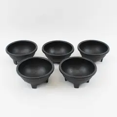 Lot of 5 Black Plastic Witch Cauldrons Halloween Decorations