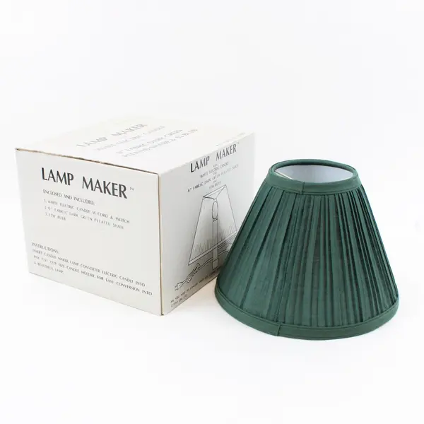 Lamp Maker 8 Inch Dark Green Fabric Pleated Lampshade