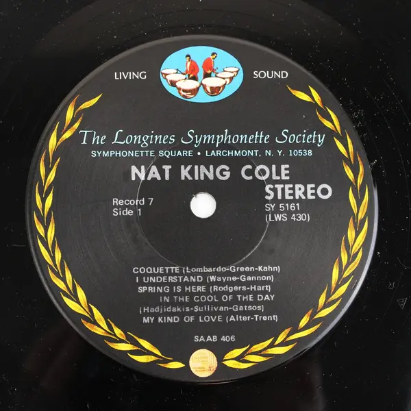 Nat King Cole Stereo LP 12" Longines Symphonette Record 7 SAAB 406