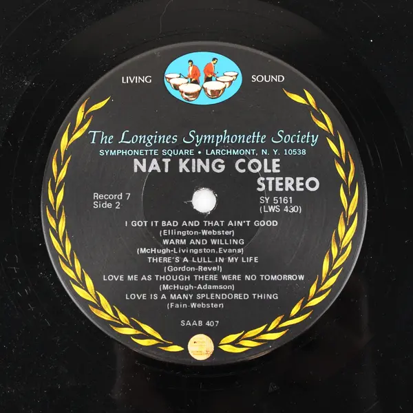 Nat King Cole Stereo LP 12" Longines Symphonette Record 7 SAAB 406