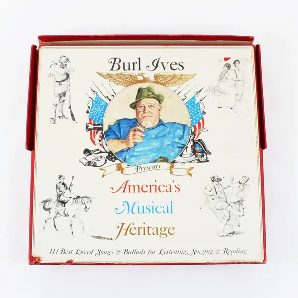 Burl Ives America's Musical Heritage Vintage LP Box Set Illustrated Song Book