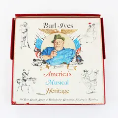 Burl Ives America's Musical Heritage Vintage LP Box Set Illustrated Song Book
