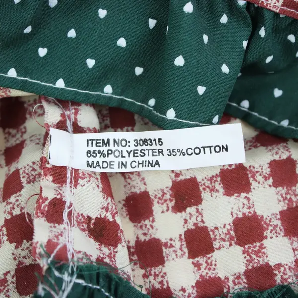 Fabric Angel Doll Burgundy Gingham Dark Green Wings Folk Art Decor