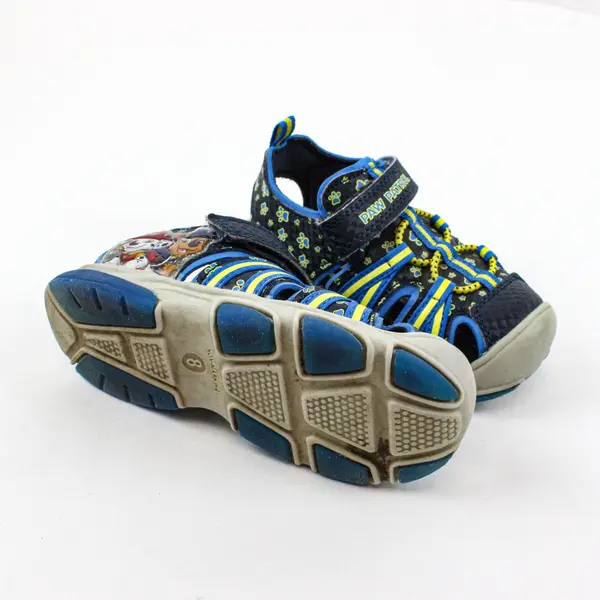 Nickelodeon PAW Patrol Toddler Sandals Size 8 Navy Blue w/ Neon Accents