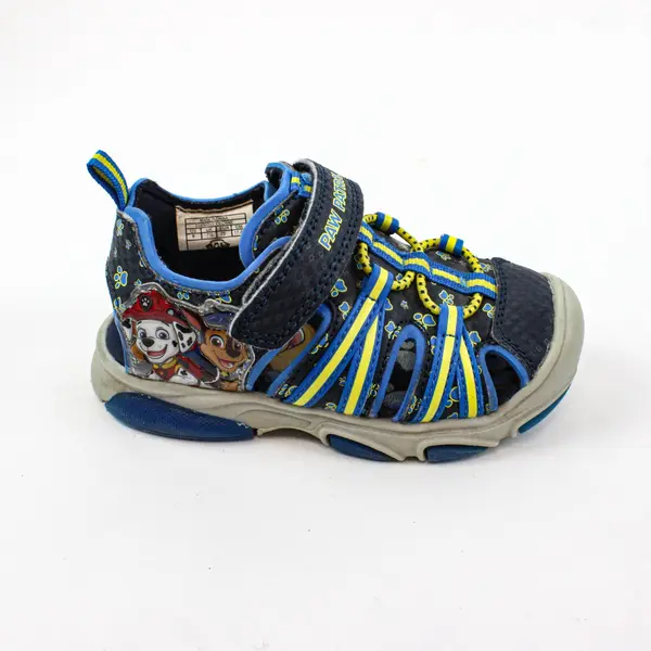 Nickelodeon PAW Patrol Toddler Sandals Size 8 Navy Blue w/ Neon Accents
