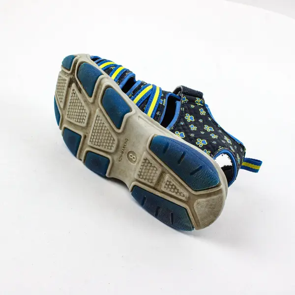 Nickelodeon PAW Patrol Toddler Sandals Size 8 Navy Blue w/ Neon Accents