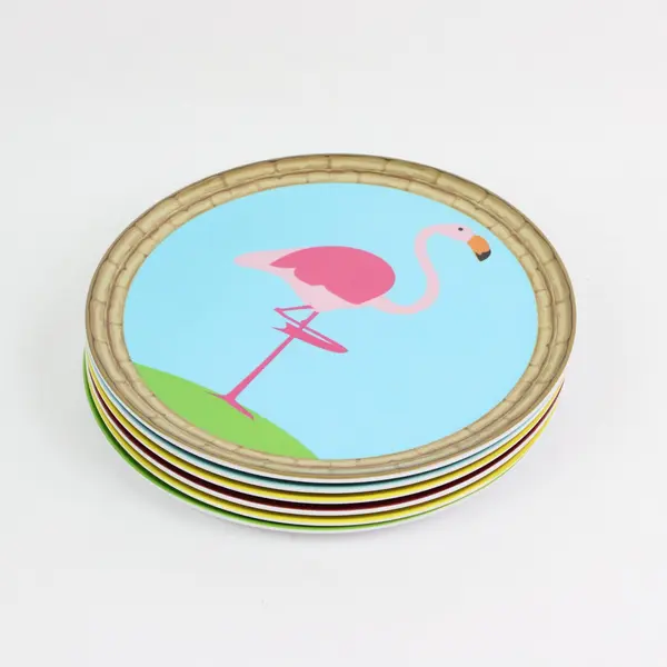 Lot of 6 Summer Garden Fruit Flamingo Decorative Collector Plates