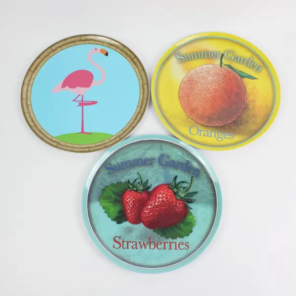 Lot of 6 Summer Garden Fruit Flamingo Decorative Collector Plates