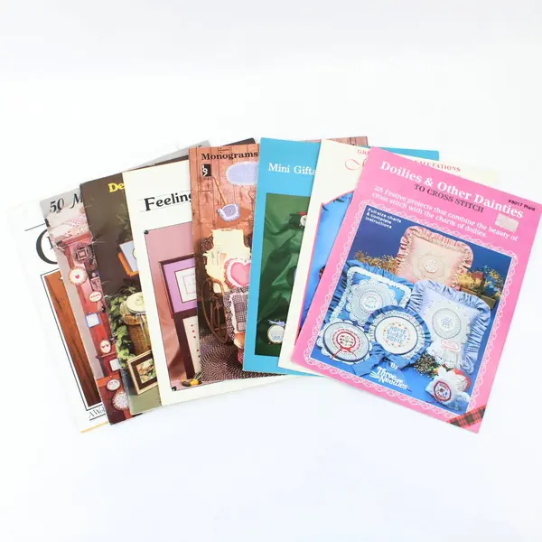 Lot of 8 Vintage 1970s-1980s Cross Stitch Pattern Booklets & Leaflets