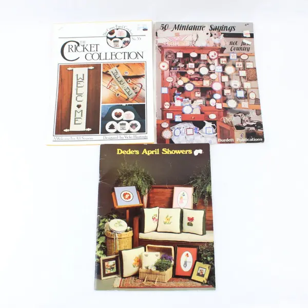 Lot of 8 Vintage 1970s-1980s Cross Stitch Pattern Booklets & Leaflets