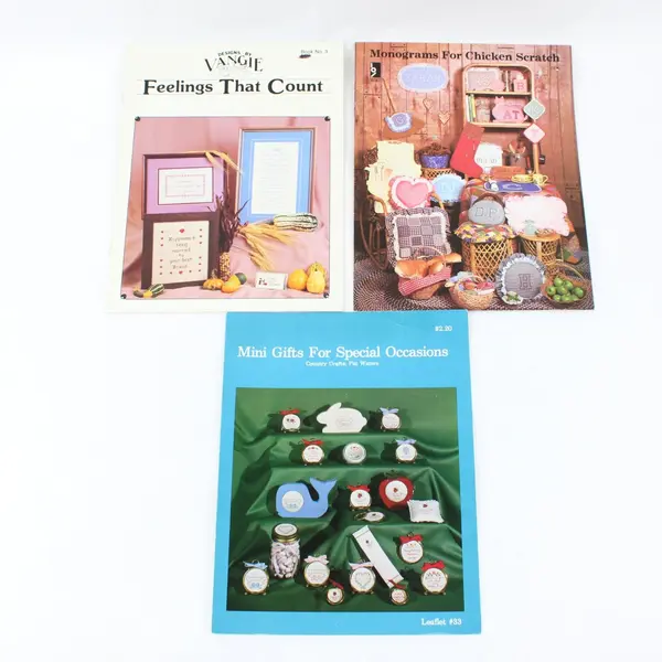 Lot of 8 Vintage 1970s-1980s Cross Stitch Pattern Booklets & Leaflets