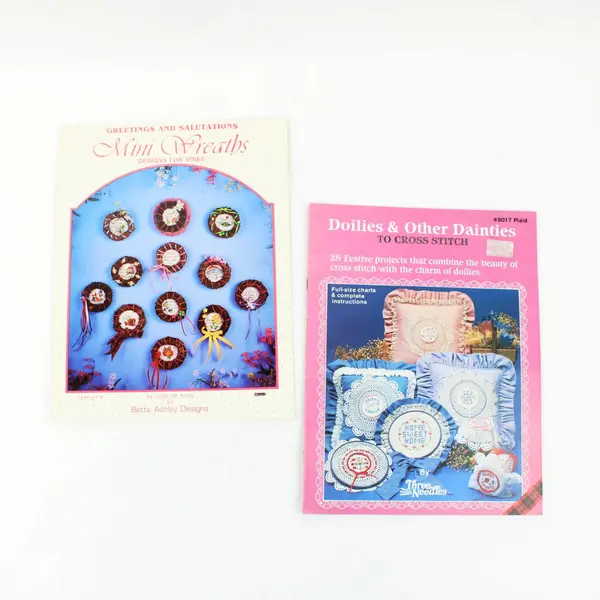 Lot of 8 Vintage 1970s-1980s Cross Stitch Pattern Booklets & Leaflets