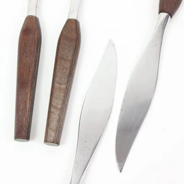 Vintage Town & Country Washington Forge 6pc Steak Knife Set Wood Caddy