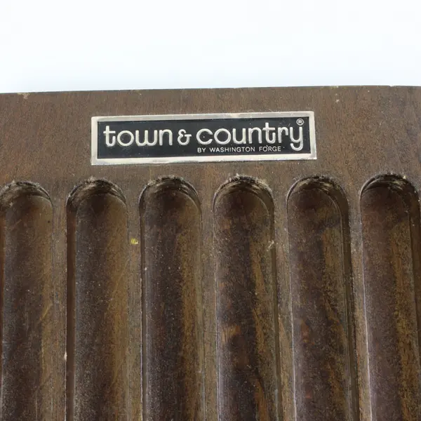 Vintage Town & Country Washington Forge 6pc Steak Knife Set Wood Caddy