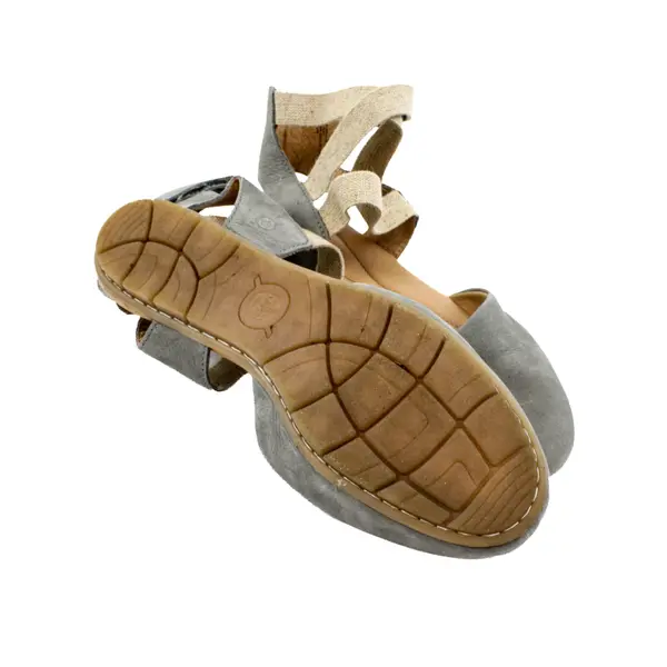 Born Women's Gray Leather Suede Strappy Closed-Toe Sandals Size 10