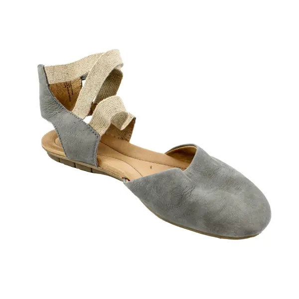 Born Women's Gray Leather Suede Strappy Closed-Toe Sandals Size 10