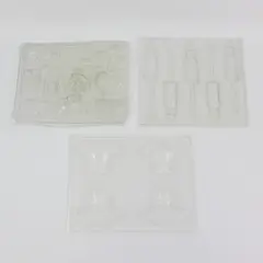 Lot of 3 Plastic Candy/Chocolate Molds: Animals, Baby Bottles and Wheatsheaves 