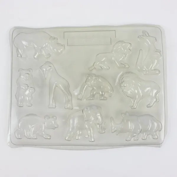Lot of 3 Plastic Candy/Chocolate Molds: Animals, Baby Bottles and Wheatsheaves 
