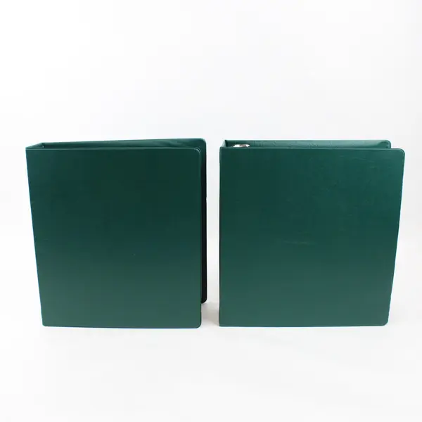 Lot of 2 Avery Dennison Dark Green 3-Ring Binders 1.5in & 2in FLAWED