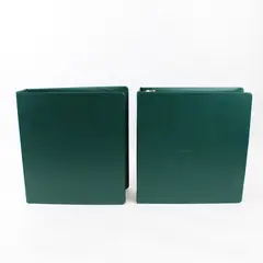Lot of 2 Avery Dennison Dark Green 3-Ring Binders 1.5in & 2in FLAWED