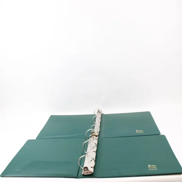 Lot of 2 Avery Dennison Dark Green 3-Ring Binders 1.5in & 2in FLAWED