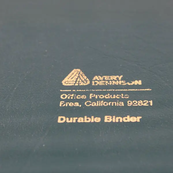 Lot of 2 Avery Dennison Dark Green 3-Ring Binders 1.5in & 2in FLAWED